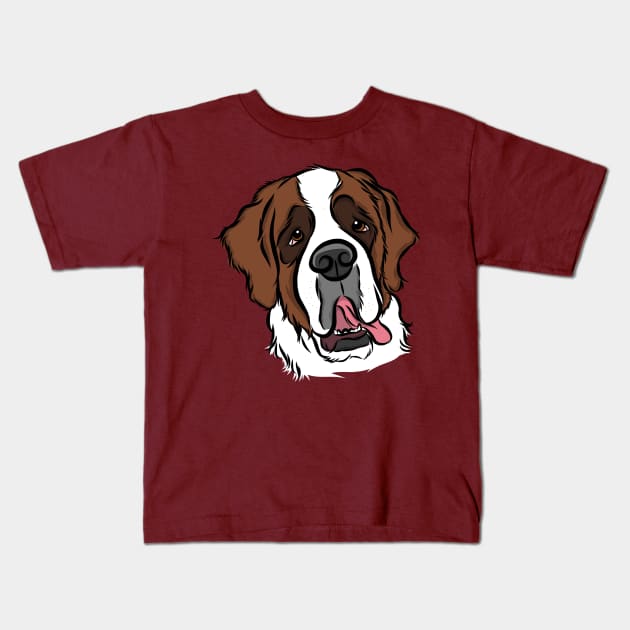 St. Bernard Dog Illustration Kids T-Shirt by rmcbuckeye